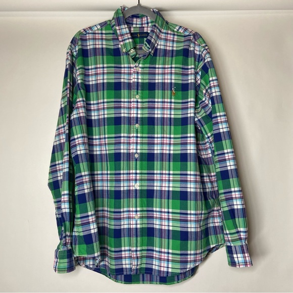 Ralph Lauren Other - Ralph Lauren XL Extra Large Windowpane Plaid Pony Logo Shirt Cotton Button Down